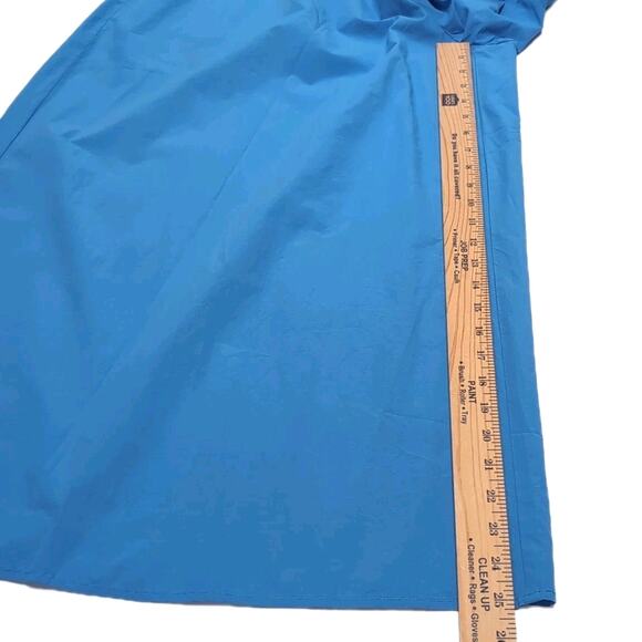 Eileen Fisher Wide Leg Crop Pant Size L Calypso Blue Organic Cotton Poplin NWT - Picture 12 of 15